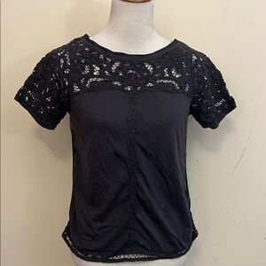 Anthropologie Vanessa Virginia Lace Trimmed Top Size Small